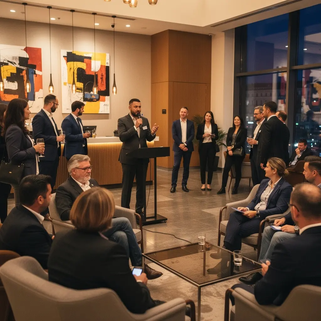 Csoportos tréning, ahol a résztvevők aktívan gyakorolják a telefonos tárgyalási technikákat.