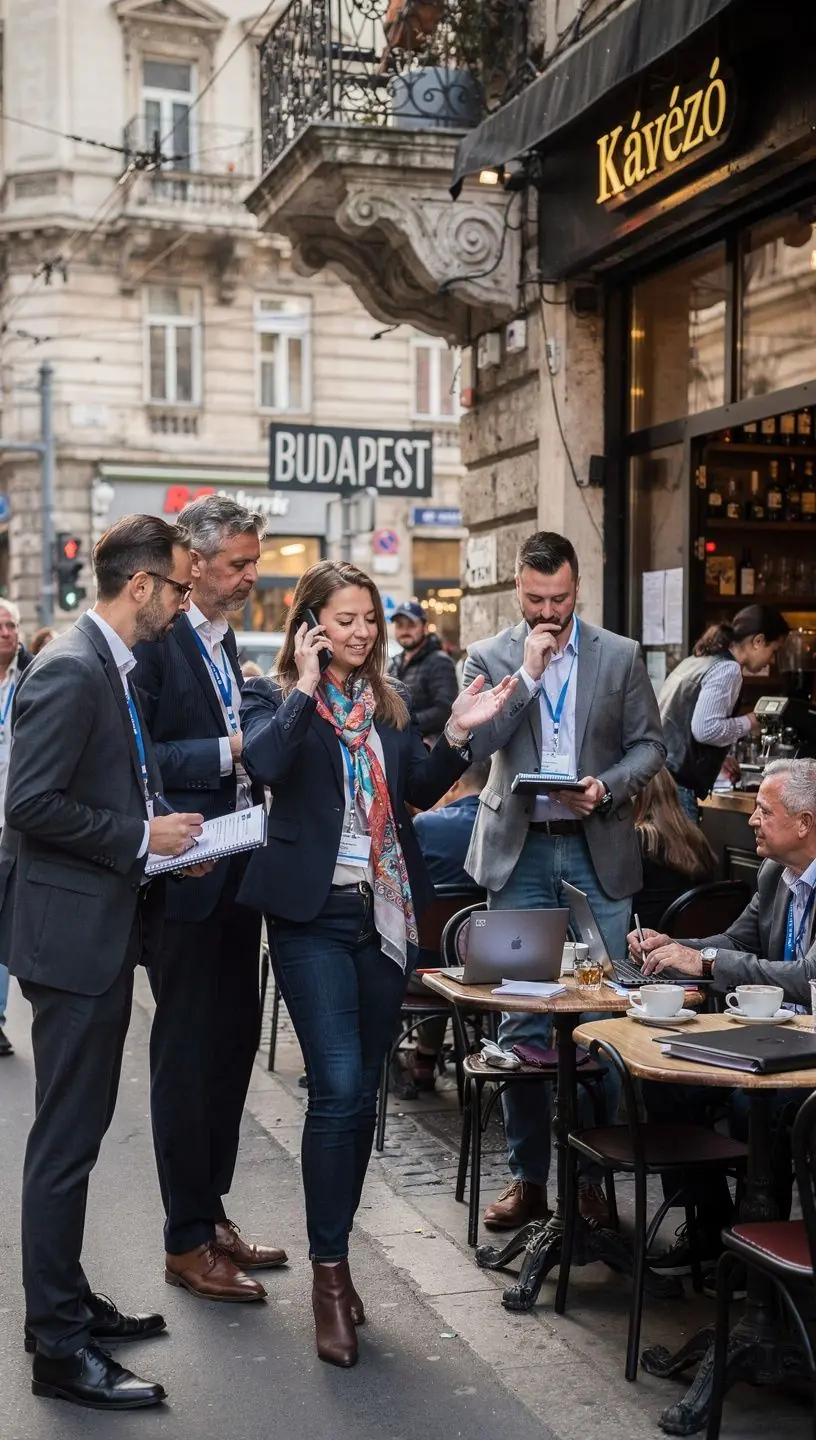 Csoportos tréning, ahol a résztvevők aktívan gyakorolják a telefonos tárgyalási technikákat.